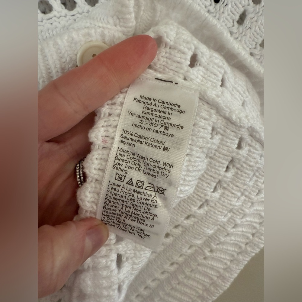 JCREW *NWT* Open Weave Short Sleeve Cardigan White XXS - Picture 7 of 7